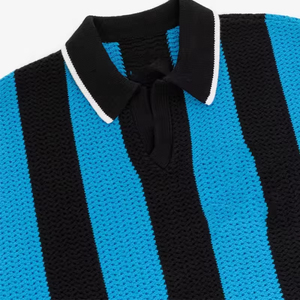 Pull à rayures en coton 100% avec broderie personnalisée, tricoté, à manches longues, ajouré, pour le football - Product Image 3