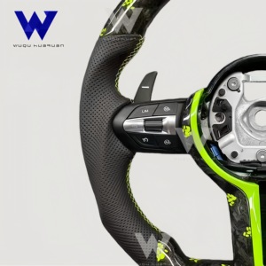 Volante in Fibra di Carbonio Forgiata Verde con Motivo, Adatto per <span class=keywords><strong>BMW</strong></span> F10 F30 F11 E90 E70 <span class=keywords><strong>E87</strong></span> E92 <span class=keywords><strong>F20</strong></span> F21 F31 F32 F07 F12 M3 M6 - Product Image 2