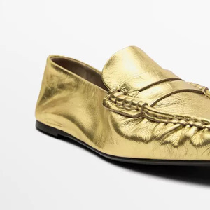 Scarpe da Donna Personalizzate di Alta Qualità 2025 Autunno/Inverno Estate Nuova Moda Mocassini Casual Slip-On Leggeri Dorati - Product Image 4