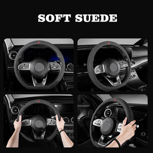 Funda de Volante de Cuero Sintético Flexible con Diseño Geométrico de 4 Brazos, Universal, Antideslizante, Accesorio para Auto - Product Image 2
