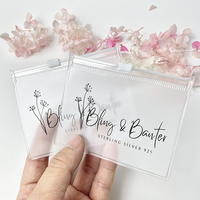 Bolsa con cremallera esmerilada de PVC transparente personalizada de lujo, bolsita impresa, bolsas con cierre de cremallera para joyería