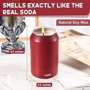 Soda Scented <b>Candle</b>-Cute Funny Design Round Cherry Scent Long Burning Soy Wax Cool Gift for Fans - Product Image 2