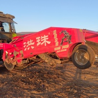 HONGZHU Récolteuse de l'ail, des pommes de terre et du maïs à fixation tracteur, fabriquée au Shandong, avec pelle et convoyeur en acier, haute productivité, garantie 1 an