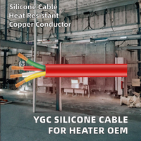 Câble en cuivre étamé flexible en caoutchouc silicone haute température YGC pour câblage de moteur de chauffage industriel, four, OEM, faible MOQ