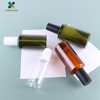 Bouteille cosmétique PET en plastique Fine Mist Spray 100ml 150ml 200ml Vert Ambre Mat Noir Couvercle Soins de la peau Emballage Pompe Bouteille Blanc