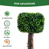 PZ-1-159 Nouvelle Conception Plante Artificielle Résistante aux UV, Fausses Plantes, Topiaire Carrée 90cm, Décoration Intérieure/Extérieure pour Salon