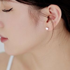 Dylam in Stock No Moq Hypoallergenic S925 <b>Silver</b> Synthetic Opal Stone 5A Diamond Cubic Zirconia Heart Shape <b>Stud</b> Earrings - Product Image 5