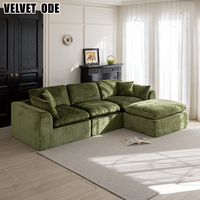Luxus-Cloud-Sofa, Klasse A, hautfreundlicher Samtstoff, formbeständiger, hochelastischer Schwamm, modernes, bequemes Bodensofa