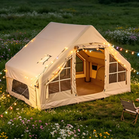 Grande tente de camping gonflable quatre saisons, type extensible, imperméable, avec tubes d'air, installation facile, pour 8 à 10 personnes, glamping familial en plein air