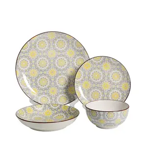 Customized 12/16 piece dinnerware set ceramic tableware porcelain dinner set for 4 people