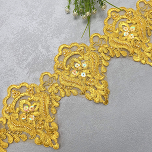 Encaje francés ecológico de 12,5 cm, encaje bordado de poliéster para decoración del hogar, accesorios de ropa suave, corte de joyería, flor en relieve - Product Image 6