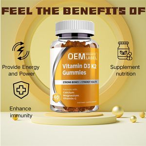 Vitamina <span class=keywords><strong>D3</strong></span> <span class=keywords><strong>K2</strong></span> per il supporto del sistema immunitario, caramelle gommose alla vitamina <span class=keywords><strong>K2</strong></span> per il supporto di ossa sane, cuore e assorbimento del calcio - Product Image 4