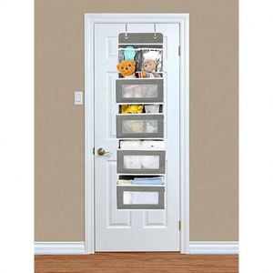 Wall Mount <b>Storage</b> for Bedroom Door 5-Shelf Foldable Hanging Clothing Organizer PVC Pocket Non-Woven Fabric Injection-Molded - Product Image 4