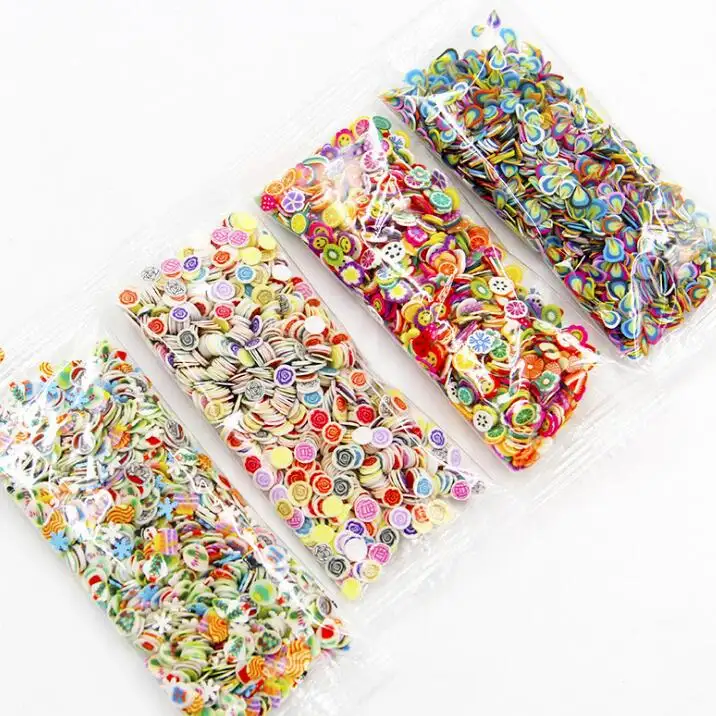 Wholesale DIY 3D Fruits Slices Polymer Clay Nail Slices Stickers For DIY Handmade Crafts Gifts Toys