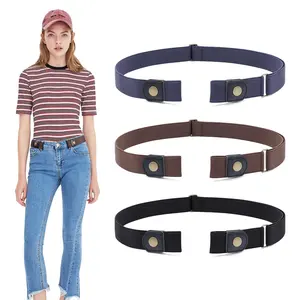 Ceinture invisible extensible pour pantalons en jean, pantalons respirant, pour femmes, élastique, en toile, sans boucle, ceinture