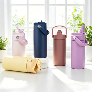 Custom thermal tumbler cup children 14oz BPA Free food grade Vacuum <b>Flask</b> sports Stainless Steel insulated water <b>bottle</b> kids - Product Image 1