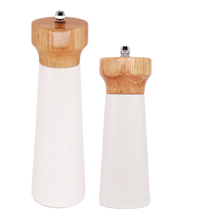 Moderne 6-Zoll Weiße Manuelle Holz-Öko-Freundliche Drehknopf-Pfeffermühle von Setron aus Guangdong für die Küche - Product Image 1