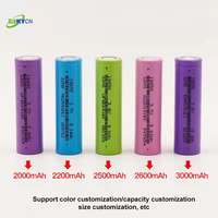 Rechargeable 18650 3.7V Lithium Ion LiFePO4 Battery 2500-3400mAh Cylindrical for E-bike/EV Applications