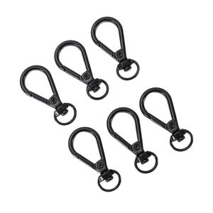 Mousqueton rotatif en alliage de zinc, crochet métallique noir, accessoire de porte-clés, pivotant pour bandoulière - Product Image 4