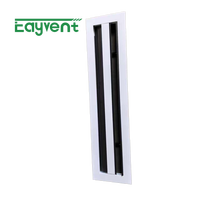 Diffuseur linéaire à fentes en aluminium antirouille de type griffe, réglable, pour plafond HVAC, pré-encastré pour climatisation centrale