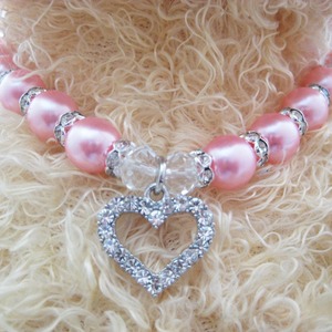 Beautiful <b>Pet</b> Pearl Necklace For Cats Dogs Elegant Jeweled Heart Pendant <b>Pet</b> <b>Collar</b> All Seasons - Product Image 3