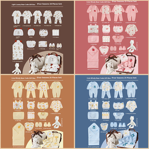 Directo de fábrica, ropa de bebé Unisex, ropa de invierno, estampado de bebé imprescindible, caja de artículos para bebé recién nacido, conjunto de regalo con envoltura - Product Image 2