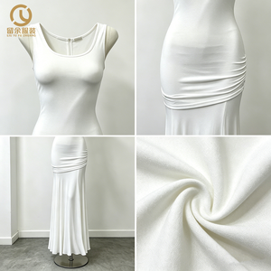 Nouvelles arrivées de l'usine de Guangzhou : Robes décontractées d'été blanches sans manches pour femmes, style Charleston, grandes tailles, sexy, dos nu, pour soirée, longues - Product Image 4