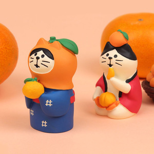 Orange Cat Resin Figurine Japanese Style Craft Handmade Home Decoration Gift - Product Image 4