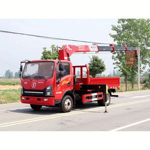 Grue montée sur camion Shacman 6,3 tonnes à bras droit pour le levage d'engins, le transport de marchandises et la manutention de matériaux sur routes montagneuses - Product Image 3