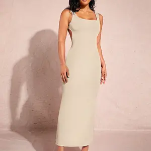 HighQuality Backless Maxi Dress Elegante Halter, vestido de noite para mulheres Partes Vestido