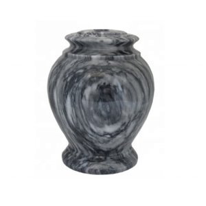 Urna de cremación para adultos de mármol gris, tarro de piedra pulida, cenizas humanas, recuerdo conmemorativo, diseño clásico - Product Image 4
