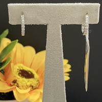 Boucles d'oreilles en argent sterling 925, demi-cercle incrusté de diamants, petites boucles d'oreilles adaptées au port quotidien des femmes, mini-boucles d'oreilles