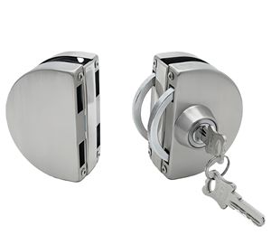 ステンレス製二重磁気スライドガラスドアロック U字型デザイン 防水 キー操作 研磨済み 盗難防止 オフィス用 - Product Image 5