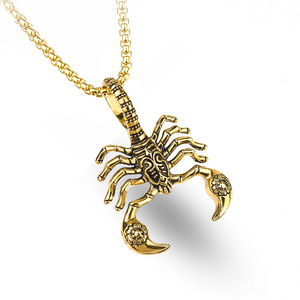 Collier à longue chaîne pour hommes, hip hop, <span class=keywords><strong>scorpion</strong></span>, pendentifs couleur argent, punk <span class=keywords><strong>rock</strong></span>, cadeau de Noël - Product Image 1
