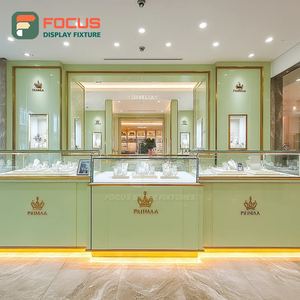 Vitrine de présentation de bijoux moderne pour centre commercial, avec cadre métallique, pour bijouterie - Product Image 6