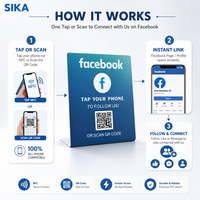 Kartu Ulasan SIKA PVC NFC dengan Chip NTAG213/215 Tahan Air untuk Komentar Media Sosial Facebook/Yelp/Tripadvisor Restoran/Hotel