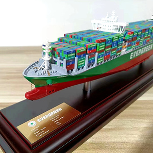 Upscale Christmas Business Gifts Office Decor Acrylic Protective Cover Wooden Cruise <strong>Container</strong> <strong>Shipping</strong> <strong>Scale</strong> <strong>Model</strong> - Product Image 4