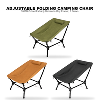 Chaise longue pliante d'extérieur relevable, ultra-légère en alliage d'aluminium, portable, inclinable, pour camping et plage, tissu Oxford 1000D
