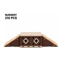 210 blocs de jeu modulaires pour tout-petits avec 96 cartes d'activités, planches en contreplaqué de bouleau, équipement de jeu intérieur souple