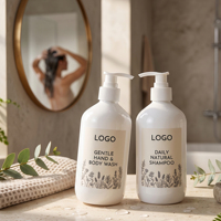 Emballage cosmétique en PET de qualité supérieure, cylindre vide de 500 ml, distributeur de lotion à pompe, flacon en plastique pour shampoing, gel douche, savon liquide