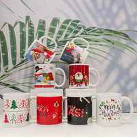 Taza de Café de Cerámica Navideña, Taza para Sublimación, Regalo Navideño para el Hogar y la Oficina