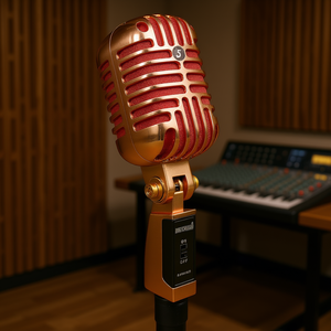 Classic Retro Dynamic <b>Microphone</b> Copper Metal Body XLR Input Universal Stand Compatible Live Performance Use - Product Image 2