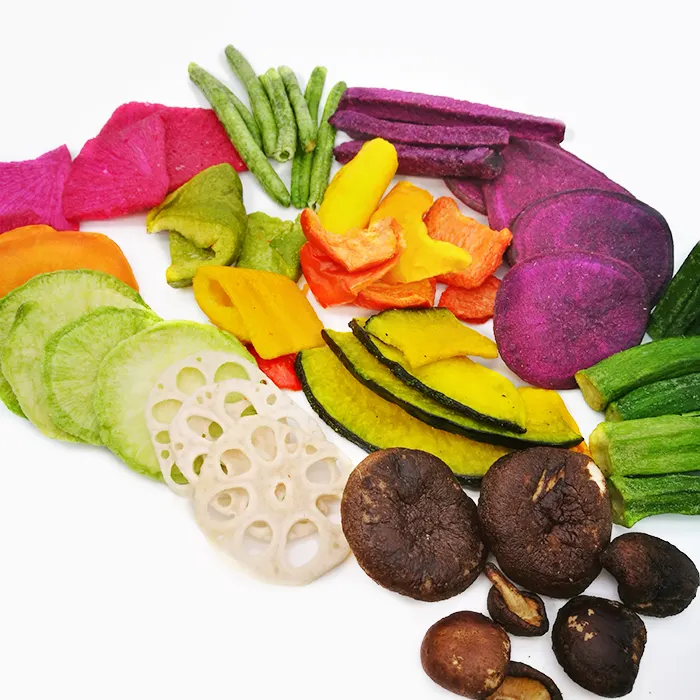 वैक्यूम तली हुई सब्जियाँ और फल निर्जलित मिश्रित सूखे फल सब्जी चिप्स स्नैक्स टैरो/गाजर/शिताके मशरूम चिप्स