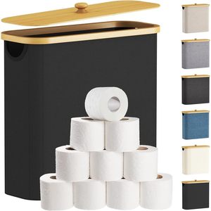 Eco-Friendly Oxford Cloth Storage <b>Basket</b> With Bamboo Lid Rectangle <b>Foldable</b> Bathroom Organizer Gray Black Off White Navy Blue - Product Image 5