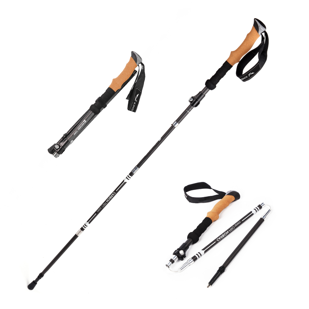 Складные трекинговые палки, складные трекинговые палки из углеродного волокна 3K, походные палки со стабильным поворотным замком 2,0