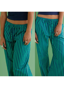 Moda estiva Y2K Vintage estate <span class=keywords><strong>pantaloni</strong></span> <span class=keywords><strong>lunghi</strong></span> larghi con coulisse elastico <span class=keywords><strong>a</strong></span> vita bassa <span class=keywords><strong>pantaloni</strong></span> <span class=keywords><strong>a</strong></span> <span class=keywords><strong>righe</strong></span> con 2 tasche - Product Image 6