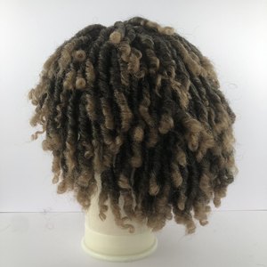 All'ingrosso sintetico Afro crespo riccio 12 pollici <span class=keywords><strong>parrucca</strong></span> colorata <span class=keywords><strong>parrucca</strong></span> Afro Twist capelli sintetici <span class=keywords><strong>parrucca</strong></span> per <span class=keywords><strong>uomo</strong></span> nero - Product Image 4