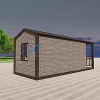 Cabane de jardin modulaire préfabriquée pour bureau et stockage avec mur de briques grises et cadre en métal Maison-conteneur pour l'extérieur