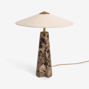 Lámpara de Mesa de Travertino E27 LED, Hecha a Mano, Geométrica, Sólida, para Escritorio - Product Image 1