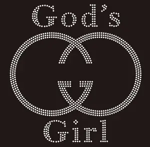 Fábrica verificada YZX para planchar a medida en God's Girl GG Transferencia de diamantes de imitación personalizada religiosa para ropa